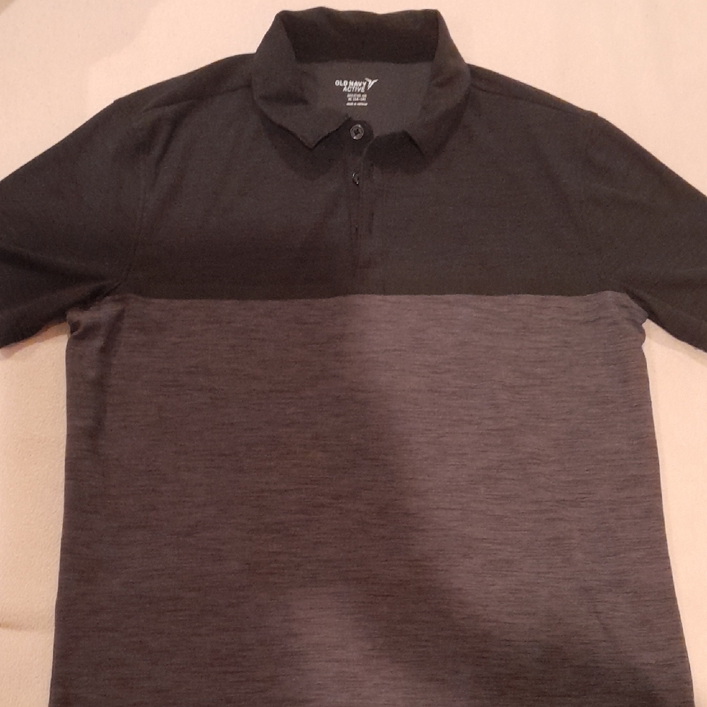 Old Navy Active Breathe On Boys XL (14-16)  collared Shirt, Gray